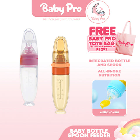 Baby Pro Baby Soft Silicone Squeeze Spoon Feeding Bottle