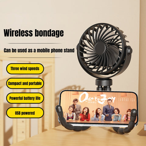Baby Pro Portable Rechargeable Mini Octopus Fan With Light