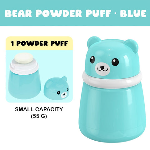 Baby Pro Portable Bear Powder Container With Soft Plush Puff Applicator