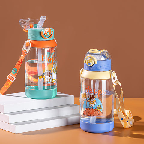 Baby Pro Kids Large Water Bottles With Strap and Straw 600ml