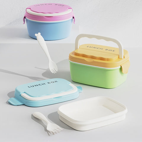 Baby Pro Kids 2in1 Round Lunch Box With Spoon And Fork