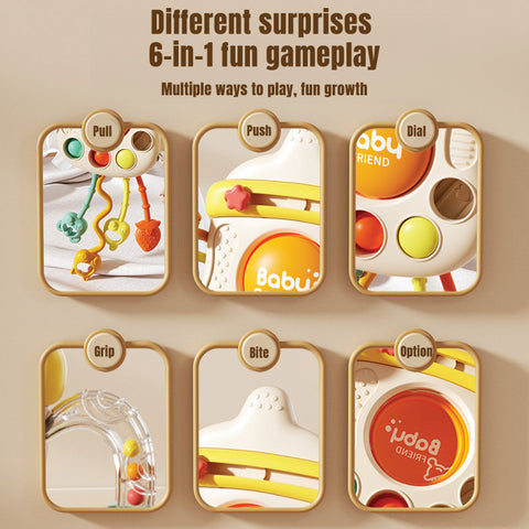 Baby Pro Baby Milk Bottle Shaped Silicone Teether Toys With Silicone Pull String