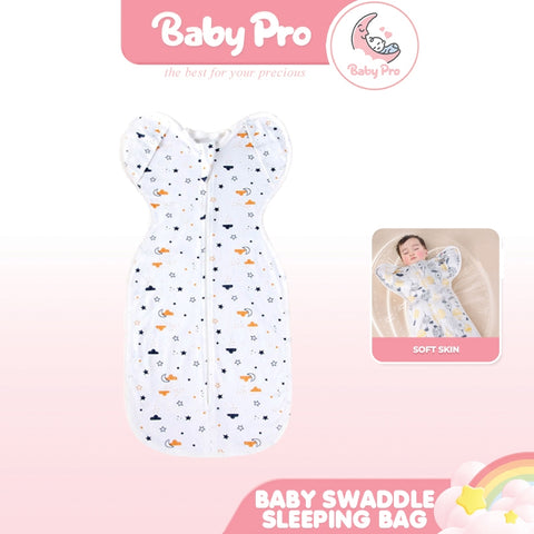 Baby Pro Cotton Swaddle Sleeping Bag Two-Way Zip For Baby