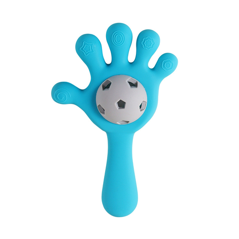 Baby Pro Silicone Hand Shape Rattle Teether Toy for Baby