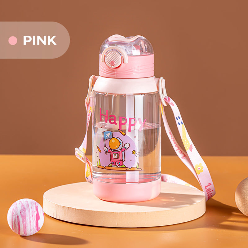 Baby Pro Kids Large Water Bottles With Strap and Straw 600ml