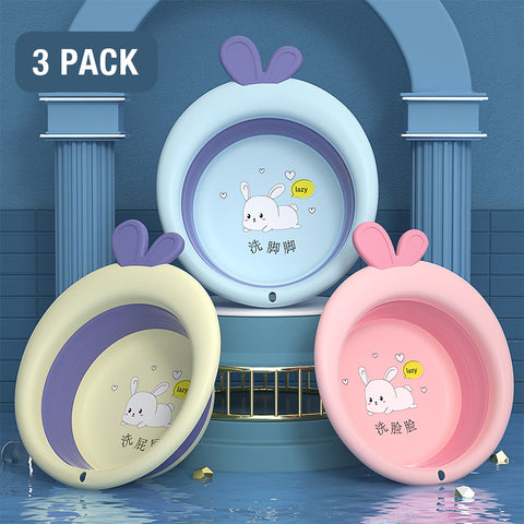 Baby Pro Portable Folding Washbasin Cute Rabbit Crown Design