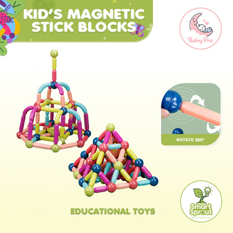 Smart Sprout Kids 42pcs 64pcs Magnetic Stick Ball Building Blocks Early Educational Toy
