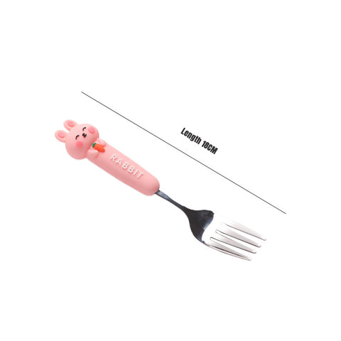 Baby Pro Kids Cute Cartoon Animal 2pcs/Set Spoon Fork Stainless Steel Flatware