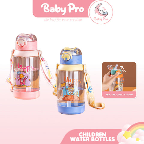 Baby Pro Kids Large Water Bottles With Strap and Straw 600ml