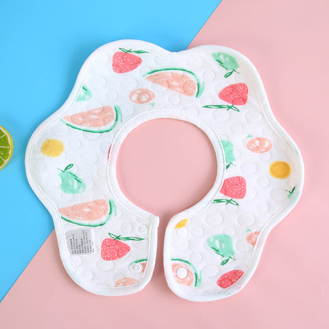 Baby Pro Baby Waterproof Flower Bibs 360 Rotate Drool Bibs Super Absorbent