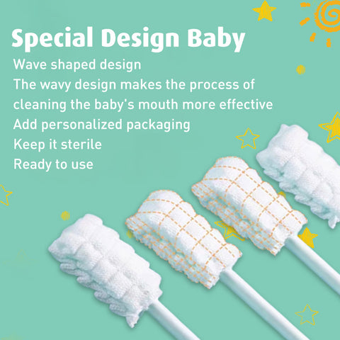 Baby Pro Oral Tongue Cleaner Disposable Mouth Cleaning Gauze Brush for Baby