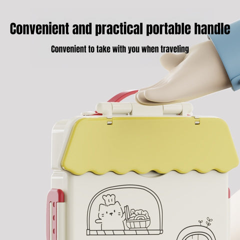 Baby Pro House Shaped Kid's Lunch Box With Spoon, Fork And Sauce Container