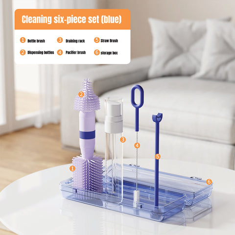 Baby Pro Baby Portable Mini Travel Bottle Wash Bottle Cleaner Set  With Storage Box