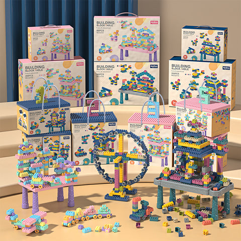 Smart Sprout Kids Educational Build And Play DIY Building Blocks Set With Stand