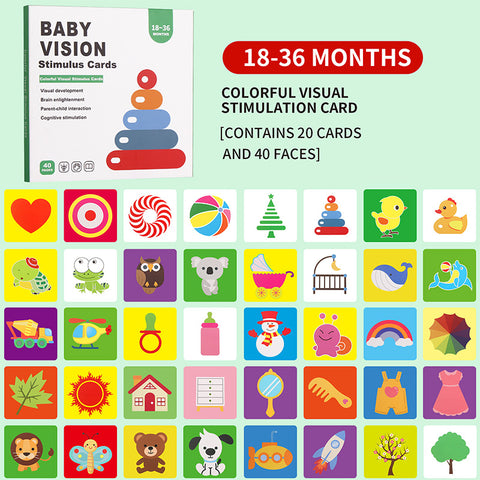 Smart Sprout Baby Visual Stimulation Cards for Ages 0-36 months Black/White & Colored Flash Cards