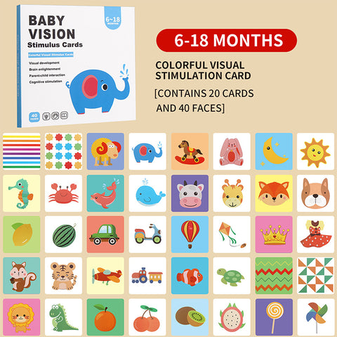 Smart Sprout Baby Visual Stimulation Cards for Ages 0-36 months Black/White & Colored Flash Cards