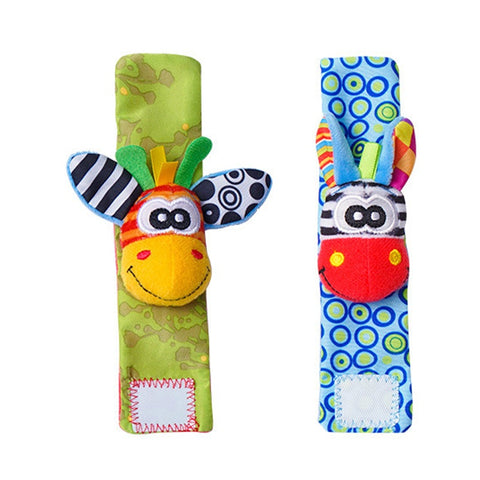 Smart Sprout Baby 1 Pair Wrist Rattle Plush Toy Early Development Sensory Toys