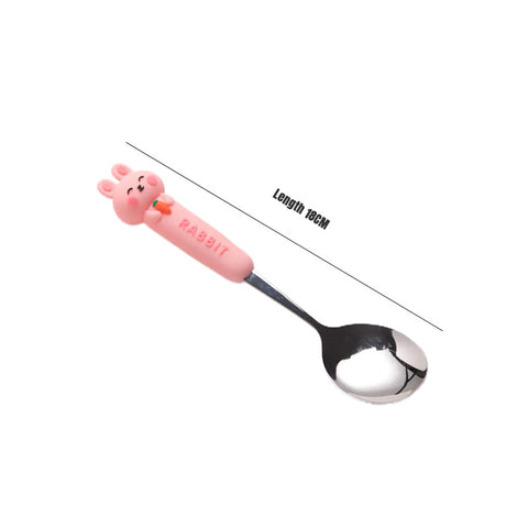 Baby Pro Kids Cute Cartoon Animal 2pcs/Set Spoon Fork Stainless Steel Flatware