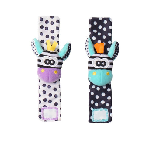 Smart Sprout Baby 1 Pair Wrist Rattle Plush Toy Early Development Sensory Toys
