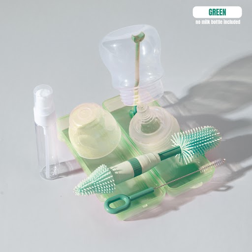 Baby Pro Baby Portable Mini Travel Bottle Wash Bottle Cleaner Set  With Storage Box