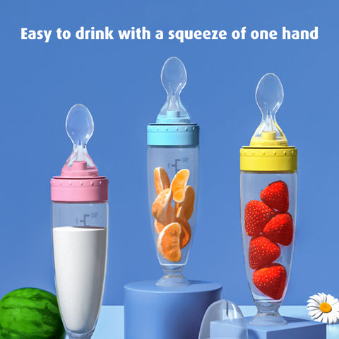 Baby Pro Baby Soft Silicone Squeeze Spoon Feeding Bottle