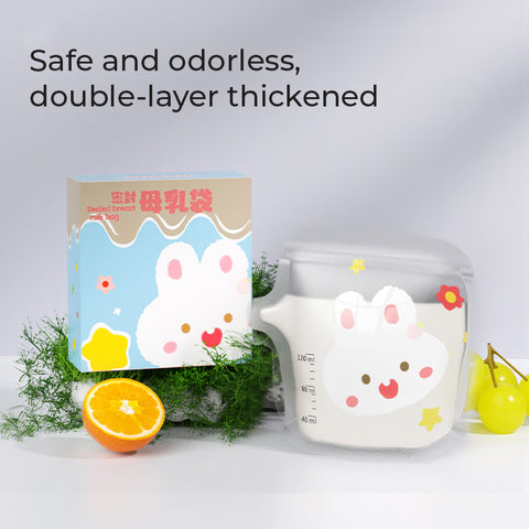 Baby Pro 30pcs Rabbit Breast Milk Storage Bag Doubled-Sealed 120ml 200ml
