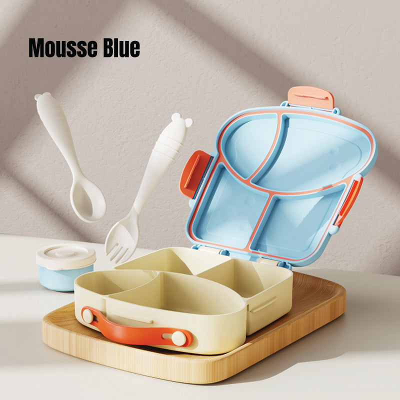 Baby Pro Kids Bread Shaped Lunch Box Set With Sauce Box Spoon And Fork