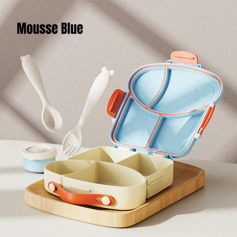 Baby Pro Kids Bread Shaped Lunch Box Set With Sauce Box Spoon And Fork