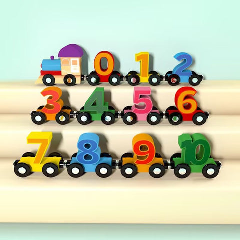 Smart Sprout Kids Wooden Magnetic Digital Train Toys Early Educational Toy