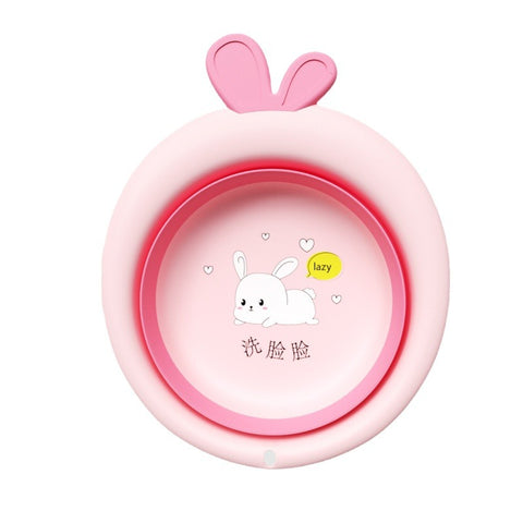 Baby Pro Portable Folding Washbasin Cute Rabbit Crown Design