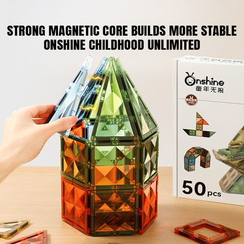 Smart Sprout 100pcs 30pcs Kids Magnetic Colored Tiles  Building Blocks Toys Set Educational  Puzzle Toys
