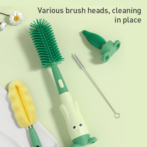 Baby Pro 3 in 1 Non-Scratch Baby Milk Bottle Cleaner Silicone Brush Set