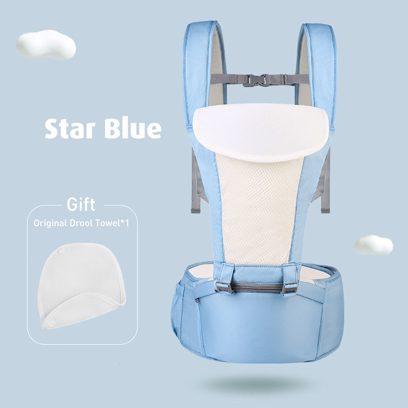 Baby Pro Baby Carrier With Hip Seat Breathable Ergonomic Design Detachable Strap