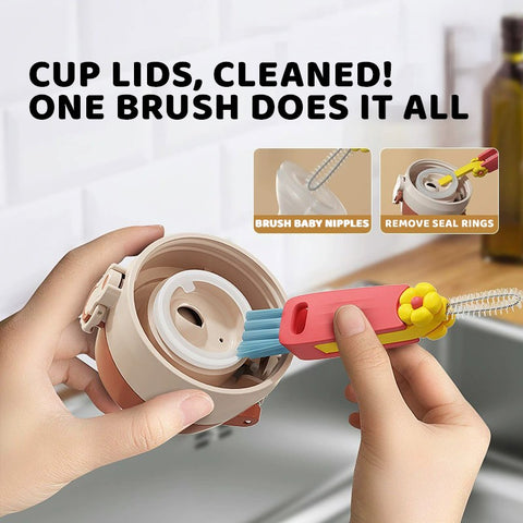 Baby Pro Multi-Purpose Bottle Lid Deep Cleaning Brush