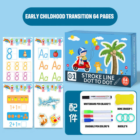 Smart Sprout Kids Erasable Tracing Workbook Early Educational Training Books