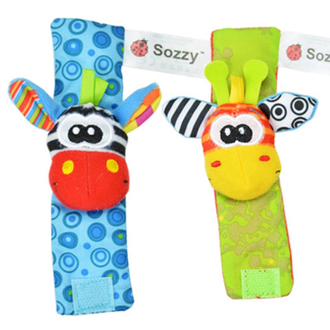 Smart Sprout Baby 1 Pair Wrist Rattle Plush Toy Early Development Sensory Toys