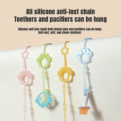 Baby Pro Baby Silicone Strap Pacifier Chain Teether Cat Paw Shape BPA Free