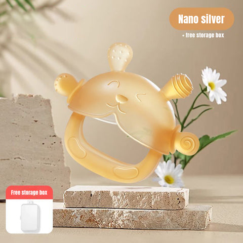 Baby Pro Baby 2in1 Silicone Clear Rabbit Teether Molar Teether Gum Toy BPA Free