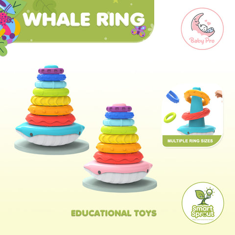 Smart Sprout Early Educational Whale Ring Stack & Sound Toy Play And Learn