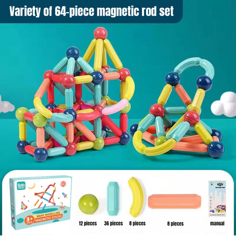 Smart Sprout Kids 42pcs 64pcs Magnetic Stick Ball Building Blocks Early Educational Toy