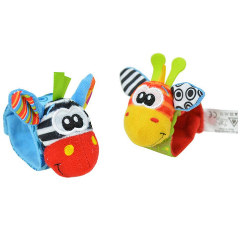 Smart Sprout Baby 1 Pair Wrist Rattle Plush Toy Early Development Sensory Toys