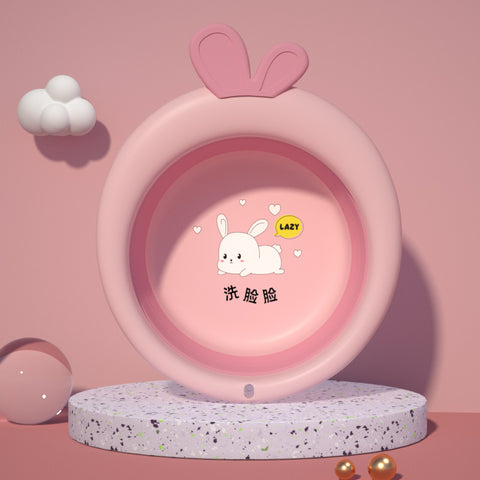 Baby Pro Portable Folding Washbasin Cute Rabbit Crown Design