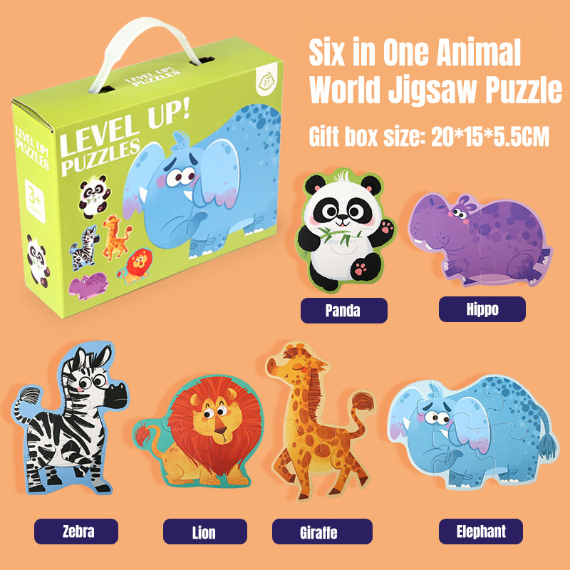 Baby Pro Children Early Education Animal Oceans Dinosaur Jigsaw Toys Cartoon Puzzles Gift Set Intelligence for Kids and Toddler