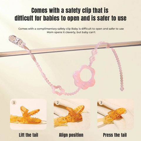 Baby Pro Baby Silicone Strap Pacifier Chain Teether Cat Paw Shape BPA Free