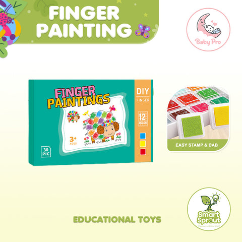 Smart Sprout Finger Painting Fun Set Washable And Non-toxic Colors For Creative Kids