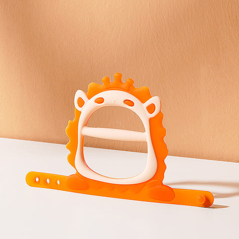 Baby Pro Nano Silver Silicone Teether Lion Design Adjustable Wristband BPA Free
