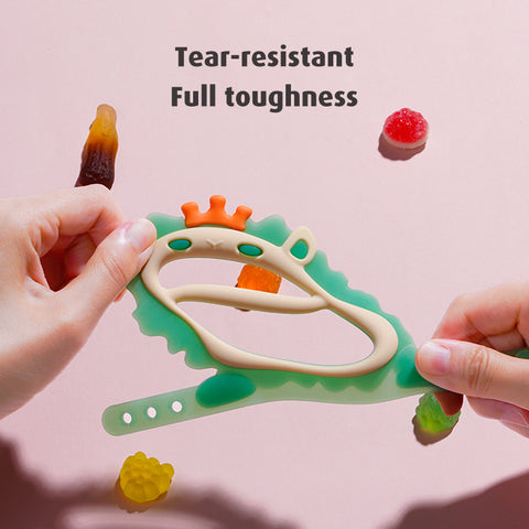 Baby Pro Nano Silver Silicone Teether Lion Design Adjustable Wristband BPA Free