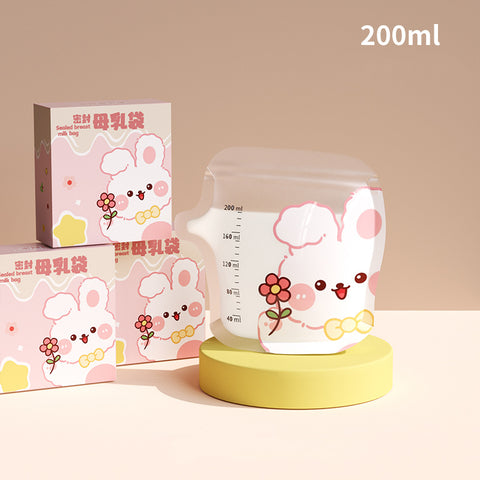 Baby Pro 30pcs Rabbit Breast Milk Storage Bag Doubled-Sealed 120ml 200ml