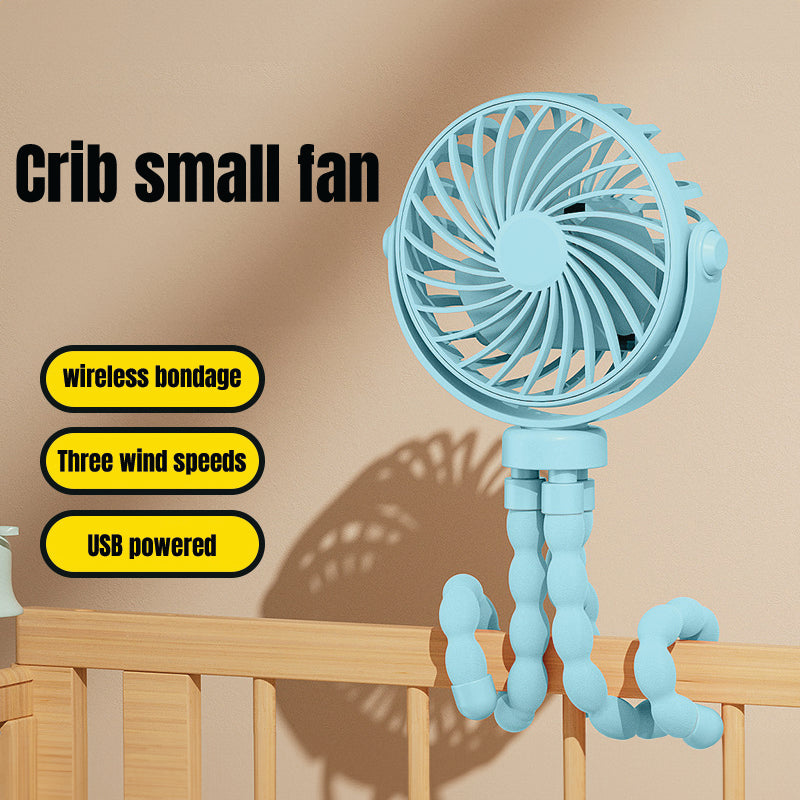 Baby Pro Portable Rechargeable Mini Octopus Fan With Light