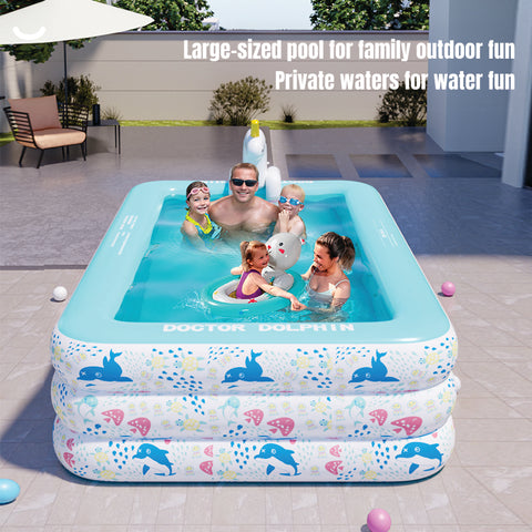 Baby Pro Kids Dolphin Mermaid Tail Inflatable Swimming Pool Indoor Outdoor